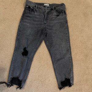 Dear John Gray Distressed Ankle Jeans